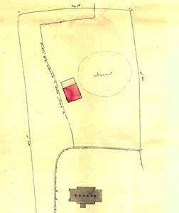 Plan of 1852 showing the church, the Vicarage and Warren Knoll